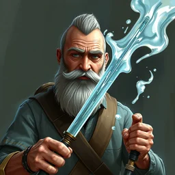 walter white holding a water squirter, artstation, fantasy