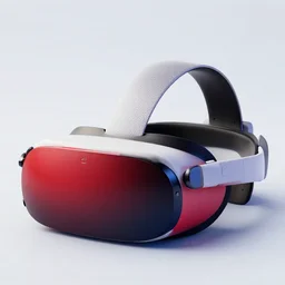 a 4 k photorealistic photo product photo of a nintendo red and blue vr headset.