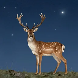 deer in the stars in the style of AnnaDittman