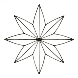 clean simple line art of a geometic star, no background. well composed, clean coloring book page. coloring book line art by artgerm and greg rutkowski and alphonse mucha
