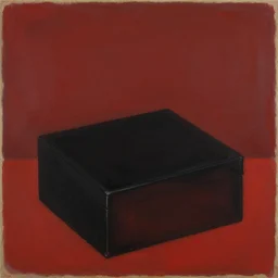 The Scarlet Black Box, a rare and early work of Marth Rothko, omnious, sad, surrealism