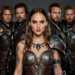 young natalie portman, legendary warrior, heroic fighter, world of warcraft, diablo, tattoos, decorative ornaments, battle armor, by carl spitzweg, ismail inceoglu, vdragan bibin, hans thoma, greg rutkowski, alexandros pyromallis, perfect face, sharply focused, sharply detailed, centered, rule of thirds, realistic shading