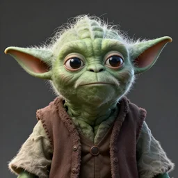 Yoda with a fake beard and mustache, highly detailed, trending on artstation