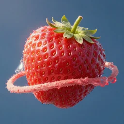 planet made out of giant strawberries, surface photo