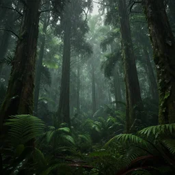unreal engine render of a dense rain forest, photo realism and very detailed and realistic, comparable to real life