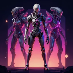 a matte painting of mass effect Reapers, vaporware aesthetic, neon geometry, brilliant colors, very coherent, futuristic, trending on artstation, in the style of Alena aenami by Alex grey, HD, 4k, 8k