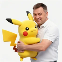 Andrzej Duda hugging a Pikachu