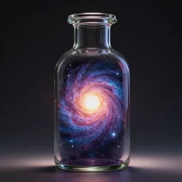 there is a bottle, the bottle contains within it the universe itself