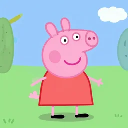 a wolf in the style of pepa pig