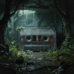 cassette futurism, cosmic psychedelic horror, lonely abandoned interior environment, overgrown plants weeds trees, liminal space, sci - fi, bleak future, ultra high detail render, harsh lighting, atmospheric haze, film. illustration by edward hopper, norman rockwell. film still, 1 6 mm cinematography
