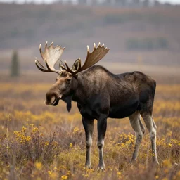 professional wildlife photo of a moose in natural habitat
