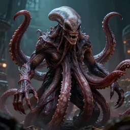 gary busey as a monster with tentacles, horror video game, sci fi horror, alien ( 1 9 7 9 ), body horror, unreal engine, octane render, depth of field, cycles render, hd