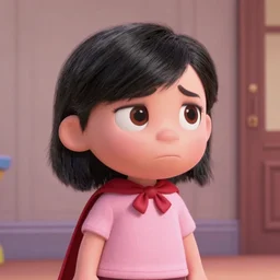 a still of Edna Mode wearing a cape and looking upset about it, Pixar (2018)