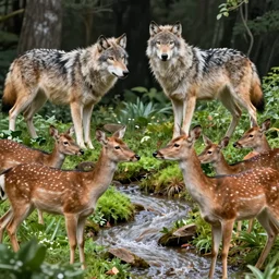 inside you are two wolves. this is below the minimum viable population threshold, so they soon die out. the deer population inside you explodes, quickly stripping you of your internal vegetation. erosion increases, streams and rivers silt up, and insect numbers collapse due to ha