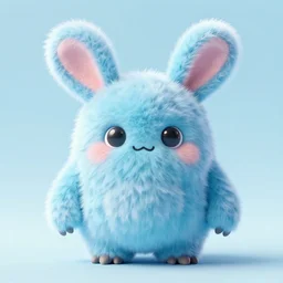 fluffy cute plush monster with very long ears 8 k, hd