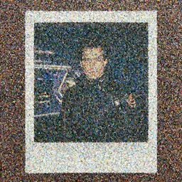 Polaroid image of Henry Cavill in cyberpunk