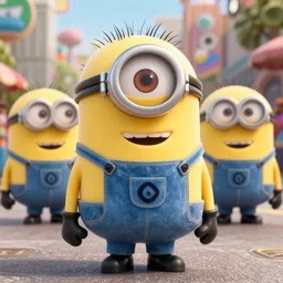 4 k dslr photo of idris elba wearing a minion costume
