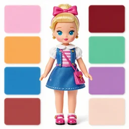 vintage polly pocket full color palette, hyperrealistic, highly detailed, studio lighting, beautiful