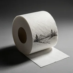 drawing on toilet paper by Alexandre Van Leemput