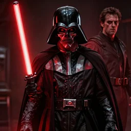 darth jarjar. sith gunman. jeff easley. portrait. menacing. red glow. scary.