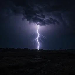 a dark and foreboding scene. It should be a stormy night, with lightning and thunder. The sky should be black, and the ground should be covered in shadows. Vray
