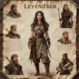 detailed ultrarealistic photography of charactersheet medieval dnd organic rustic robust tribal rogue girl leyendecker, norman rockwell, greg rutkowski, cinematic, full shot,
