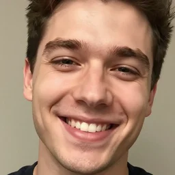 photo of a white male smiling, closeup, selfie