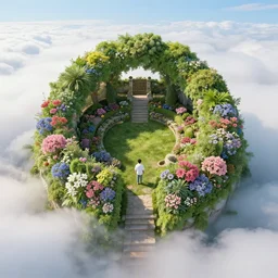 heaven's most beautiful garden, in the clouds, 8 k