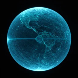 bioluminescent sphere on black background