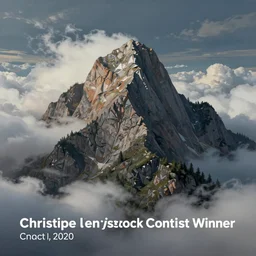painting of a mountain surrounded by clouds, a detailed matte painting by christophe vacher, shutterstock contest winner, sots art, matte painting, terragen, matte drawing