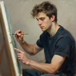 attractive male, painting by greg rutkowski