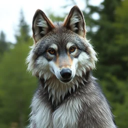 an anthropomorphic wolf fursuit, photograph, instagram photo