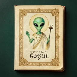 the cover of a holy book written by aliens