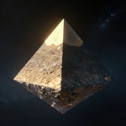 a floating pyramid in the space, epic digital art