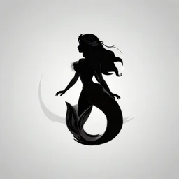 logo of silhouette of a beautiful mermaid,