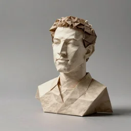 Zuckerberg made out of origami, fine art