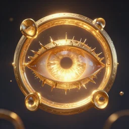heavenly aberration of golden rings light eyes and souls, volumetric lighting realistic trending on artstation 4K photography