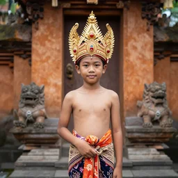 a boy wearing the balinese udeng