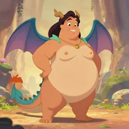 tall female dragon chubby done in the disney style