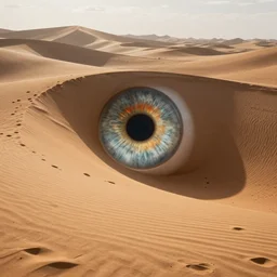 landscape photo of desert that looks like an eyeball iris and pupil