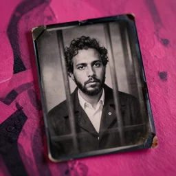 prison of the journalist, art by eddie jones, trending on artstation, dramatic magenta lighting tilt - shift glitch art, macro lens, cubism, tintype photo, action painting