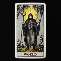 tarot card the world in style of grim dark dark souls