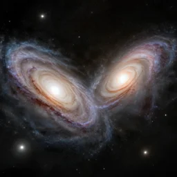 two galaxies merging in a spectacle way, photo released from NASA, james webb telescope