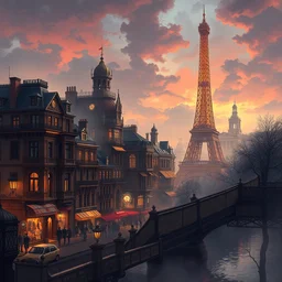 digital art of a steampunk paris. trending on artstation, favorites on deviantart