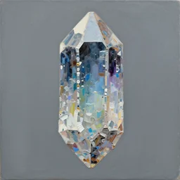 An abstract sci-fi crystal by Petros Afshar, acrylic paint