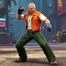 saul goodman in street fighter v ( 2 0 1 7 ), dynamic pose, official media, ps 4 in - game cinematic, 5 k