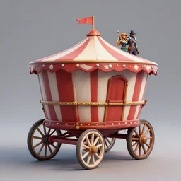 3d sculpt of a circus wagon, artstaton, League of Legends, red dead redemption2, overwatch, digital illustration