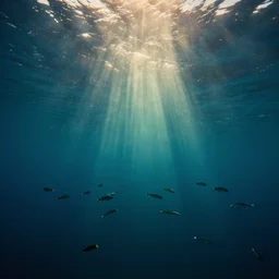 god rays reflecting in the sea fish swimming around, dramatic lighting, cinematic, establishing shot, high detail, cinematic lighting, post processed, 8k, concept art, artstation, matte painting, in the style of eddie mendoza, raphael lacoste, alex ross