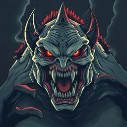 a terrifying monster. clean cel shaded vector art. shutterstock. behance hd by lois van baarle, artgerm, helen huang, by makoto shinkai and ilya kuvshinov, rossdraws, illustration, art by ilya kuvshinov