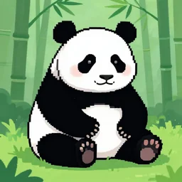 panda, pixel art